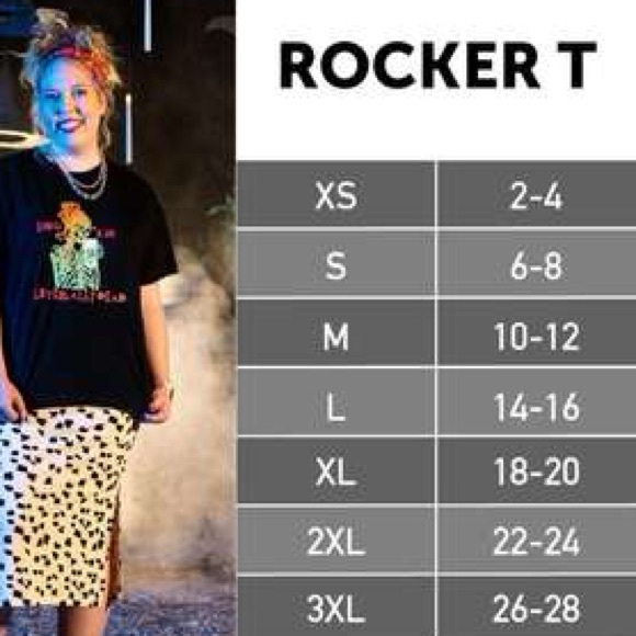 NWT Lularoe Glow in the dark, Rocker Tee, Skeletons - Picture 6 of 7